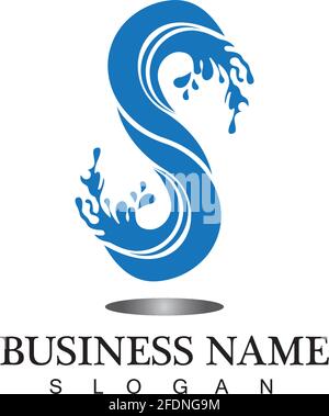 Modèle de conception du logo de la lettre S Water Splash Illustration de Vecteur