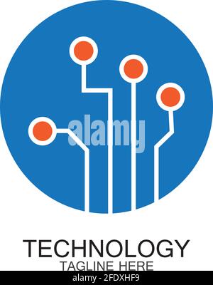 vecteur modèle-vecteur de logo de technologie de circuit Illustration de Vecteur