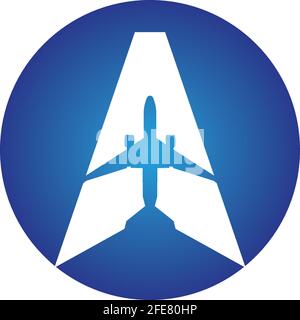 Lettre A modèle de logo de voyage Air - vecteur Illustration de Vecteur