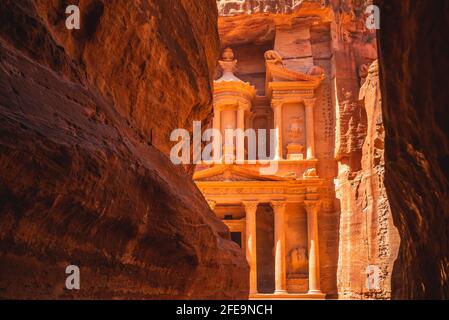 Al Khazneh, alias le Trésor de Petra, jordanie, site du patrimoine mondial de l'unesco Banque D'Images