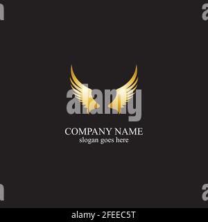 illustration vectorielle du logo wings gold modèle-vecteur Illustration de Vecteur
