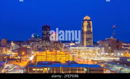 Des Moines Iowa Skyline aux États-Unis (États-Unis) Banque D'Images