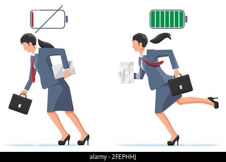 Femme d'affaires et énergie de la vie Illustration de Vecteur