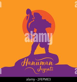 Hanuman Jayanti vector salutation papier peint, Festival souhaite affiche bannière, vector design Illustration de Vecteur