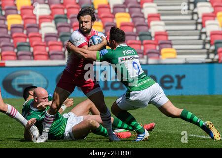 LONDRES, ROYAUME-UNI. 24 avril 2021. Danny Care of Harlequins est affronté lors du match de rugby Gallagher Premiership entre London Irish et Harlequins au Brentford Community Stadium le samedi 24 avril 2021. LONDRES, ANGLETERRE. Credit: Taka G Wu/Alay Live News Banque D'Images