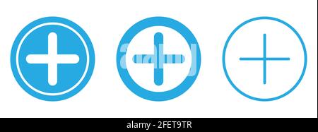 Icône plus. Ensemble d'icônes plus dans un cercle. Illustration vectorielle. Icônes isolées Illustration de Vecteur