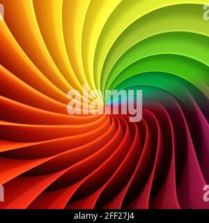 Feuilles de plastique colorées de différentes couleurs, motif de papier arc-en-ciel 3D Banque D'Images