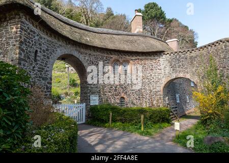 Porte de péage digne sur la route à péage de Porlock Banque D'Images