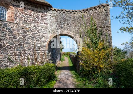 Porte de péage digne sur la route à péage de Porlock Banque D'Images