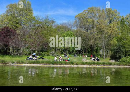 Images d'illustration du bois de Vincennes (Bois de Vincennes) à Paris, France, le 24 avril 2021. Photo de Lionel Urman/ABACAPRESS.COM Banque D'Images