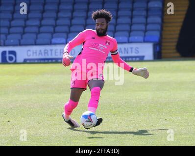 Southend, Royaume-Uni. 24 avril 2021. SOUTHEND, ANGLETERRE - AVRIL 24:Lawrence Vigoroux de Leyton Orient pendant Sky Bet League 2 entre Southend United et Leyton Orient au Roots Hall Stadium, Southend, Royaume-Uni le 24 avril 2021 crédit: Action Foto Sport/Alay Live News Banque D'Images