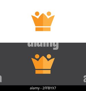 élégant logo de la couronne sur une image vectorielle dorée Illustration de Vecteur