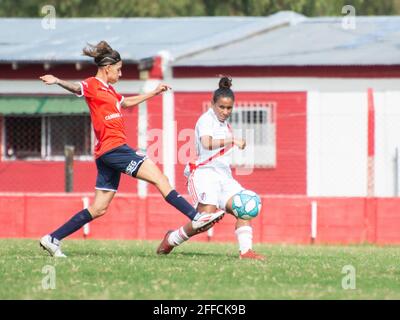 Buenos Aires, Argentine. 24 avril 2021. Pendant le match entre Independiente et River plate à Villa Dominico à Avellaneda, Buenos Aires, Argentine. Crédit: SPP Sport presse photo. /Alamy Live News Banque D'Images