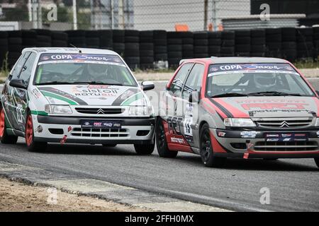 Circuito del Jarama, San Sebastian de los Reyes, Espagne. 24 avril 2021. Championnat de course de camion espagnol et coupe Citroën Saxo 2021. Crédit: EnriquePSans/Alay Live News Banque D'Images