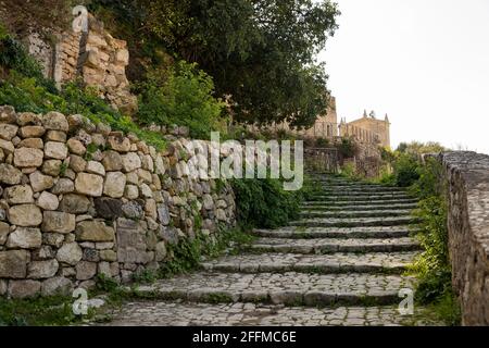 Sites extérieurs de l'église Saint-Matthieu (Chiesa di San Matteo) à Scicli, province de Ragusa, Sicile - Italie. Banque D'Images
