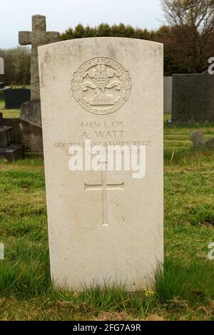 Tombe de guerre du Commonwealth au cimetière Accrington. Banque D'Images