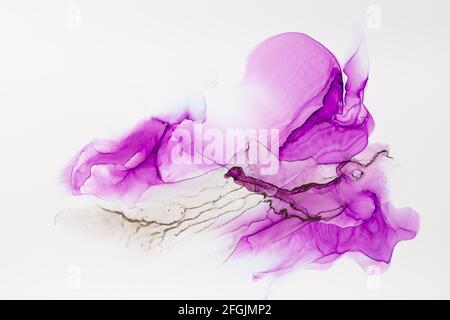 Motif or violet abstrait. Encre d'alcool Banque D'Images