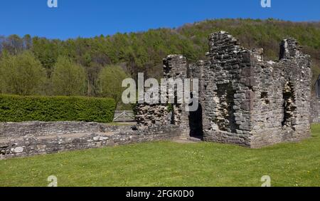 Petite chapelle en ruines à l'abbaye de Tintern, Monbucshire, pays de Galles, Royaume-Uni Banque D'Images