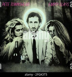 Pete Townshend : 1980. Capot avant LP : verre vide Banque D'Images