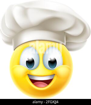 Chef Emoticon Cook, visage de dessin animé Illustration de Vecteur