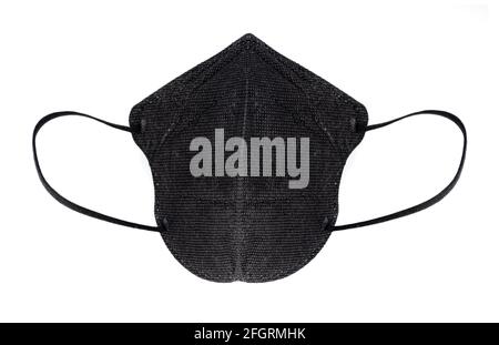 Masque noir jetable avec contour d'oreille, FFP2 avec protection N95 / KN95. Masque pour vous protéger et protéger les autres contre Covid-19. Sans valeur respiratoire Banque D'Images