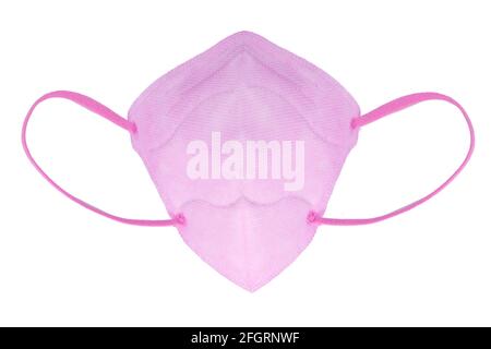 Masque rose jetable avec contour d'oreille, FFP2 avec protection N95, KN95. Masque pour vous protéger et protéger les autres contre Covid-19. Sans valve respiratoire Banque D'Images