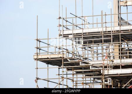 Construction de bâtiments à châssis en acier Banque D'Images