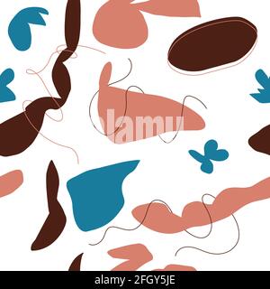 Motif vectoriel formes organiques fond transparent dans les tons de terre. Des œuvres d'art modernes pour l'impression, le textile, le papier peint, la bannière web, les médias sociaux Illustration de Vecteur