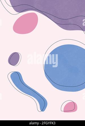 Formes organiques vectorielles collage arrière-plan bannière verticale, médias sociaux, application et web design, style boho Illustration de Vecteur