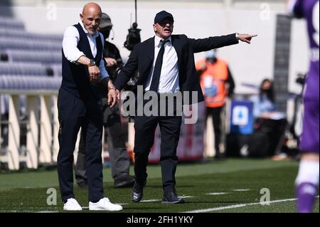 Stade Artemio Franchi, Florence, Italie. 25 avril 2021. Giuseppe Iachini entraîneur de ACF Fiorentina gestes pendant ACF Fiorentina vs Juventus FC, football italien Serie A match - photo Matteo Papini/LM crédit: Live Media Publishing Group/Alay Live News crédit: Live Media Publishing Group/Alay Live News Banque D'Images