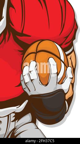 Dessin d'illustration de la tenue du ballon de football américain Illustration de Vecteur