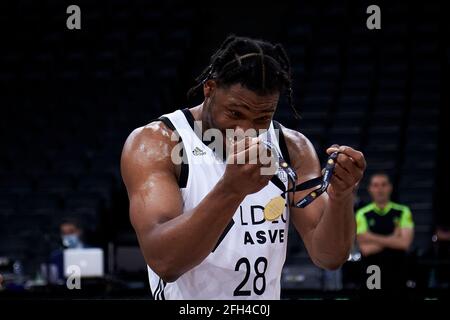 YABUSELE Guerschon d'ASVEL, Lyon-Villeurbanne lors de la coupe française, finale de basket-ball entre JDA Dijon et LDLC ASVEL le 24 avril 2021 à l'AccorHotels Arena de Paris, France - photo Ann-Dee Lamour / CDP MEDIA / DPPI Banque D'Images