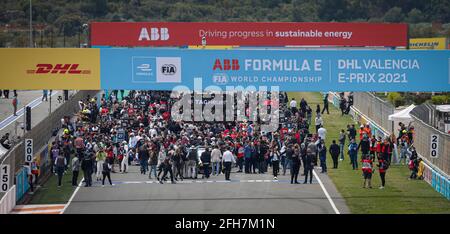 Grille de départ grille de départ lors de l'ePrix de Valence 2021, 3e rencontre du Championnat du monde de Formule E 2020-21, sur le circuit Ricardo Tormo du 23 au 25 avril, à Valence, Espagne - photo François Flamand / DPPI Banque D'Images