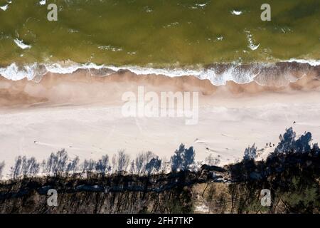 Paysage de mer, plages et côte polonaise sur la mer Baltique et la mer Baltique. Banque D'Images