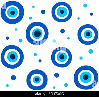 Nazar Boncugu, oeil de mal turc. Motif abstrait sans coutures yeux bleus. Illustration de texture d'arrière-plan d'art vectoriel. Illustration de Vecteur