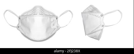 Masque jetable avec contour d'oreille, FFP2 avec protection N95, KN95. Masque pour vous protéger et protéger les autres contre Covid-19. Sans valve respiratoire, pr Banque D'Images