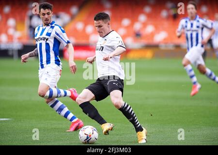 Kevin Gameiro de Valencia CF pendant le championnat d'Espagne la Ligue de football match entre Valencia CF et Alaves le 24 avril 2021 à l'Estadio de Mestalla à Valence, Espagne - photo Maria Jose Segovia / Espagne DPPI / DPPI / LiveMedia Banque D'Images