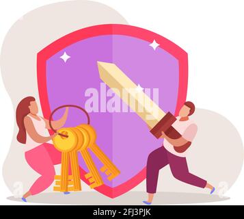 Composition plate de jeu de quête avec des symboles de jeu de personnages humains doodle et l'illustration vectorielle des images d'éléments quest Illustration de Vecteur