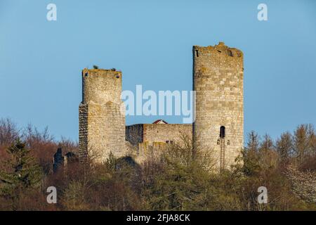 La Ruine du château de Brandebourg dans la vallée de Werra à Herleshausen Banque D'Images