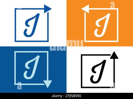 Modèle de conception de lettre I avec flèche, lettre et logo de flèche. Illustration de Vecteur