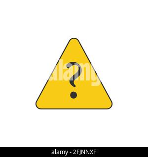 Symbole de danger avec point d'interrogation. Illustration du vecteur de stock isolée Illustration de Vecteur