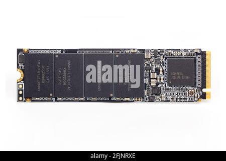 NVME M.2 SSD 2280 3Dnand SLC stick isolé sur fond blanc Banque D'Images