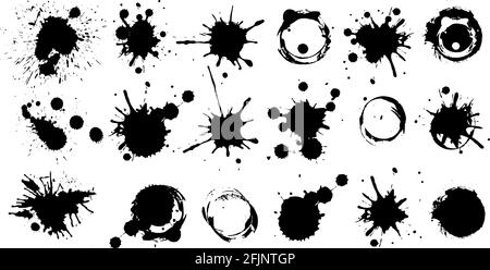 Éclaboussures d'encre noire. Meules plates. Arrière-plan abstrait. Grunge les bannières de texte. Illustration vectorielle Illustration de Vecteur