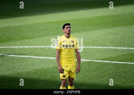 Villarreal, Espagne. 25 avril 2021. Gerard Moreno de Villarreal CF pendant le match de football espagnol de la Liga entre Villarreal et Barcelone à l'Estadio de la Ceramica.finale; Villarreal CF 1:2 FC Barcelone. Crédit : SOPA Images Limited/Alamy Live News Banque D'Images