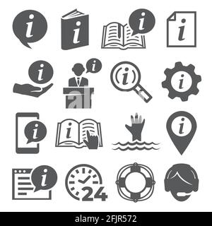 Icônes d'information définies sur fond blanc Illustration de Vecteur