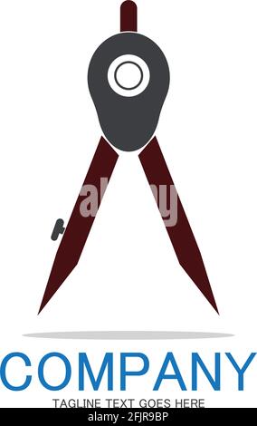 icône de diviseur vector.arpenteur et géométrie,ingénieur,architecte,symbole d'école,illustration vectorielle plate Illustration de Vecteur