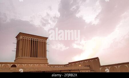 L'ancienne ville désertique de Yazd est située dans le Centre de l'État d'Iran et est un de les plus anciennes villes du pays Banque D'Images