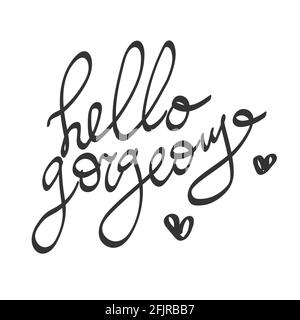 Hello magnifique affiche ou imprimé avec lettrage. Texte, lettrage. Design minimaliste. Affiche et carte. Travaux d'art mural, mur Illustration de Vecteur