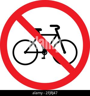 Pas de panneau d'avertissement de bicyclettes. Idéal pour les arrière-plans, le fond, la bannière, l'autocollant, l'icône, signe, symbole, badge, etc Illustration de Vecteur