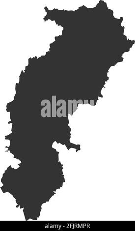 Carte de l'État indien de Chhattisgarh. Arrière-plan gris foncé. Conception graphique des concepts métier. Illustration de Vecteur